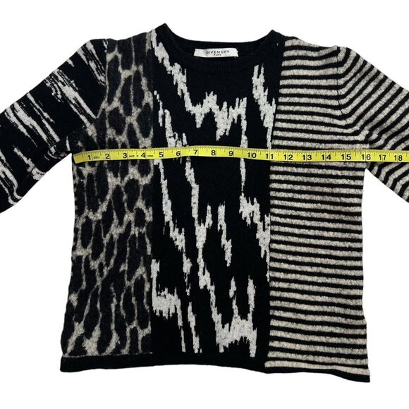 Givenchy Women Sweater Wool Crop Black White Long Sleeves XS - Picture 7 of 9
